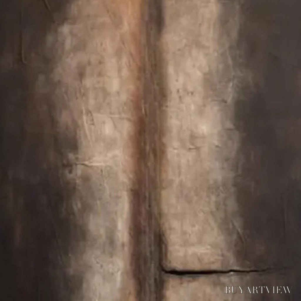 ARTOVITAS Fissure – Large Textured Wabi Sabi Abstract Painting in Earth Tones - image 5