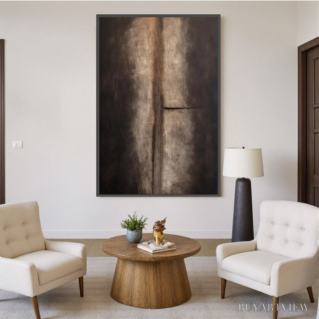 ARTOVITAS Fissure – Large Textured Wabi Sabi Abstract Painting in Earth Tones - image 6