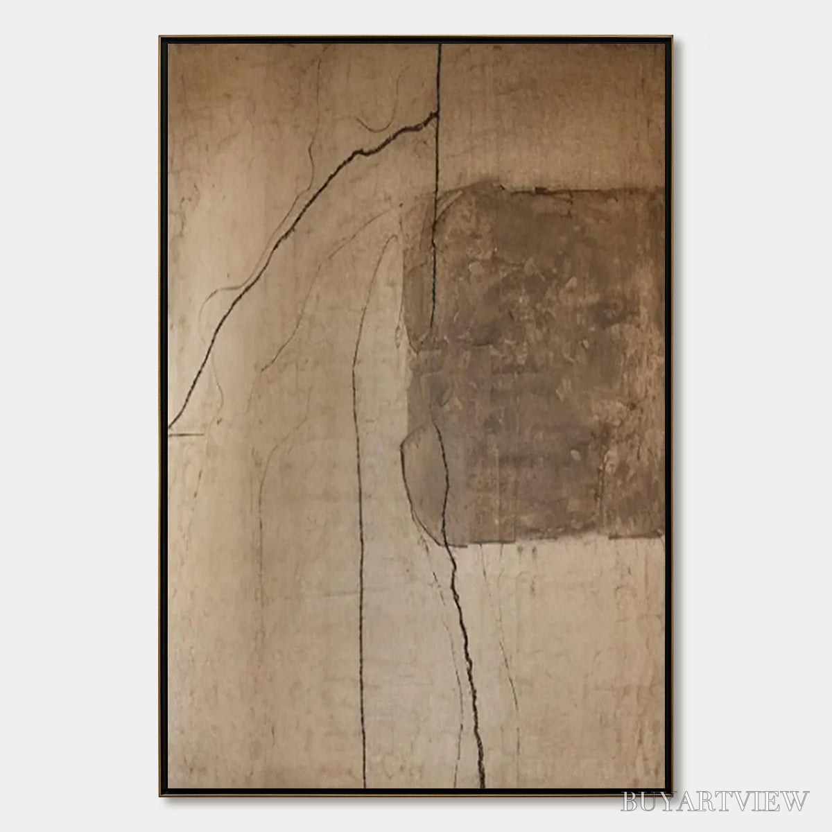 ARTOVITAS Kintsugi Trace – Large Wabi Sabi Textured Abstract - image 1