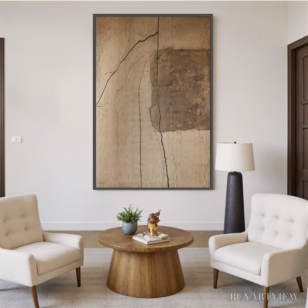 ARTOVITAS Kintsugi Trace – Large Wabi Sabi Textured Abstract - image 2