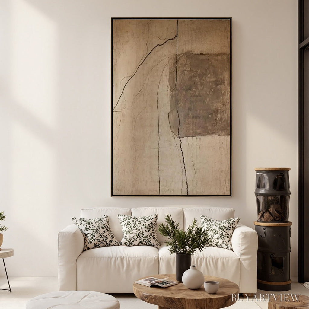 ARTOVITAS Kintsugi Trace – Large Wabi Sabi Textured Abstract - image 4