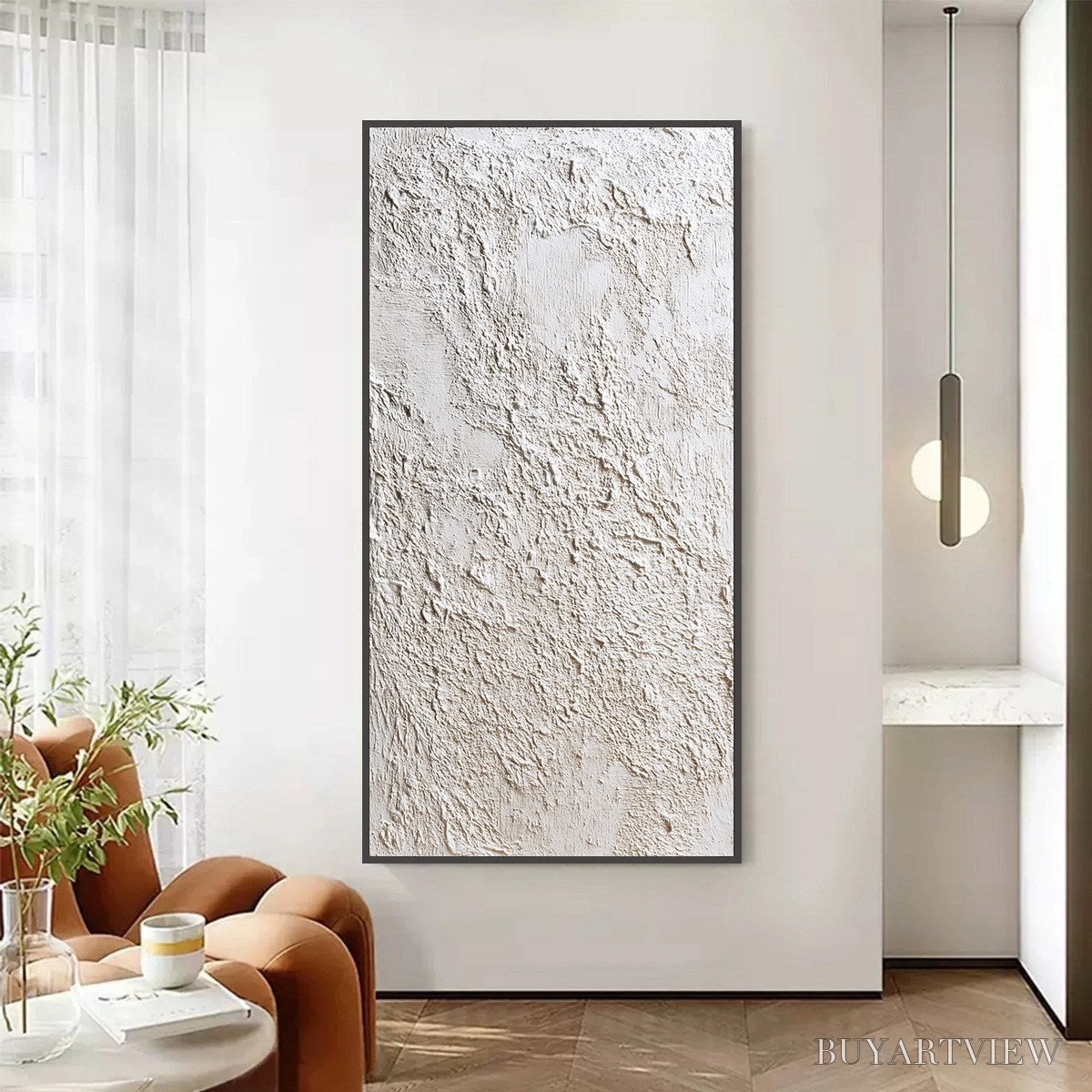 ARTOVITAS Terra Alba – Textured White Wabi Sabi Minimalist Painting - image 2