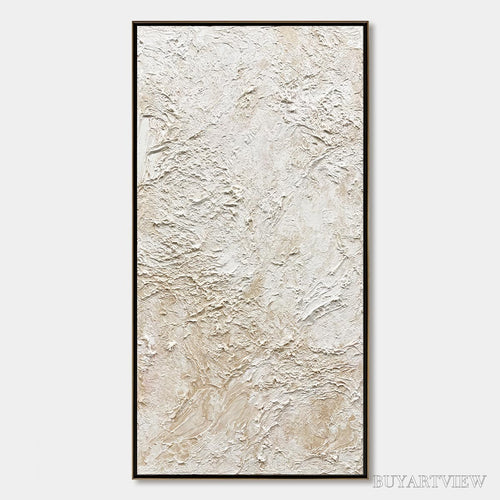 ARTOVITAS Alabaster Veil – Textured Wabi Sabi Minimalist Painting - image 1