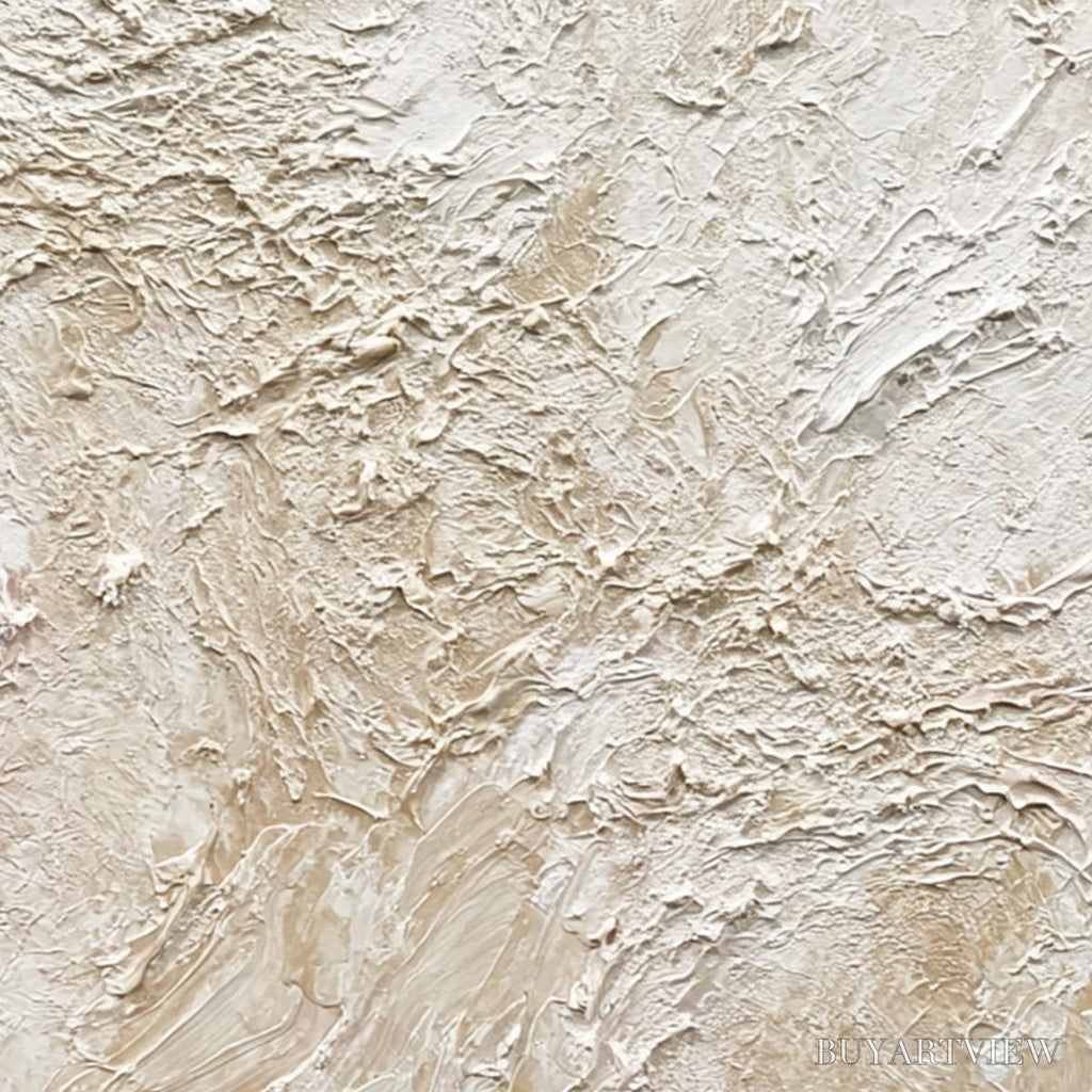 ARTOVITAS Alabaster Veil – Textured Wabi Sabi Minimalist Painting - image 3