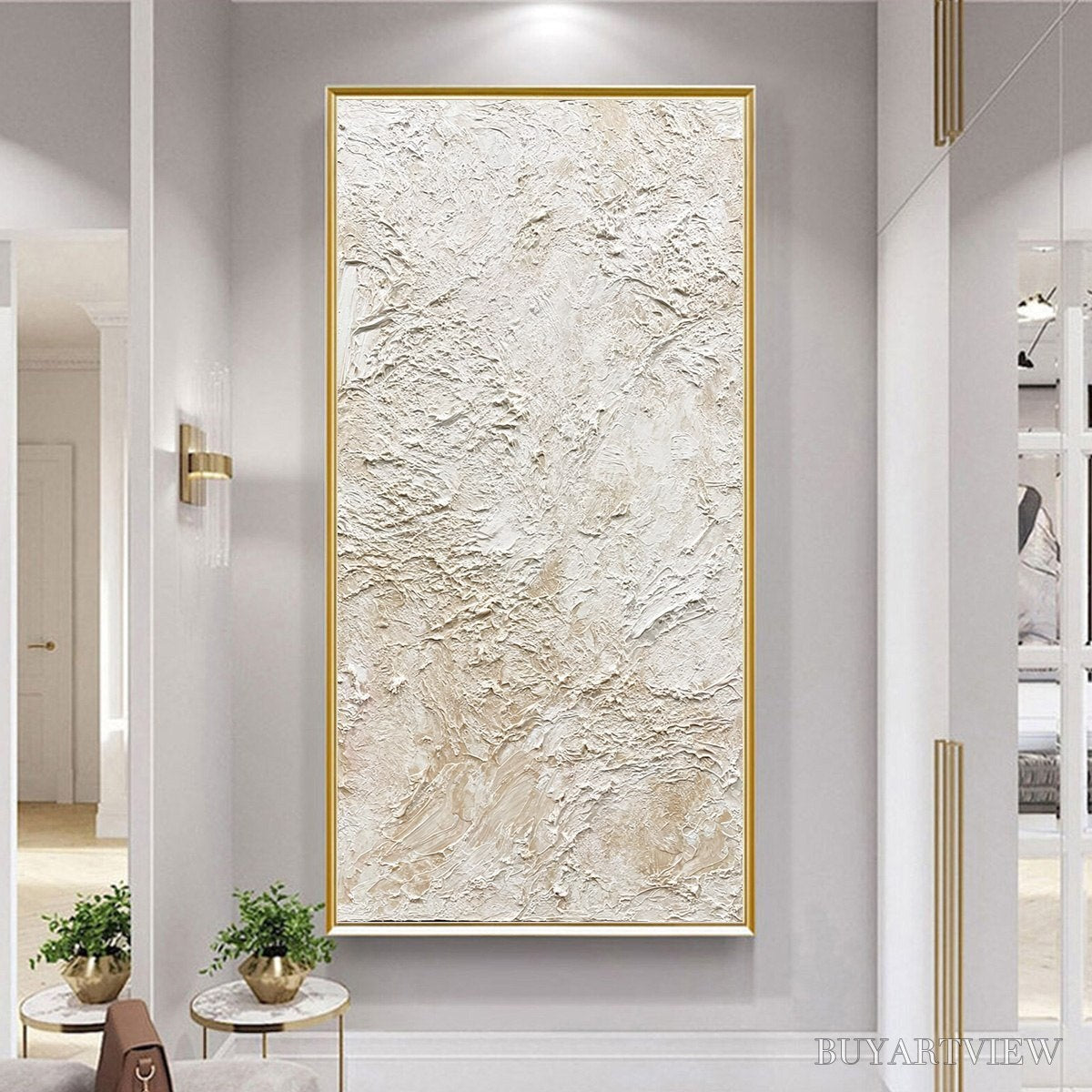 ARTOVITAS Alabaster Veil – Textured Wabi Sabi Minimalist Painting - image 6