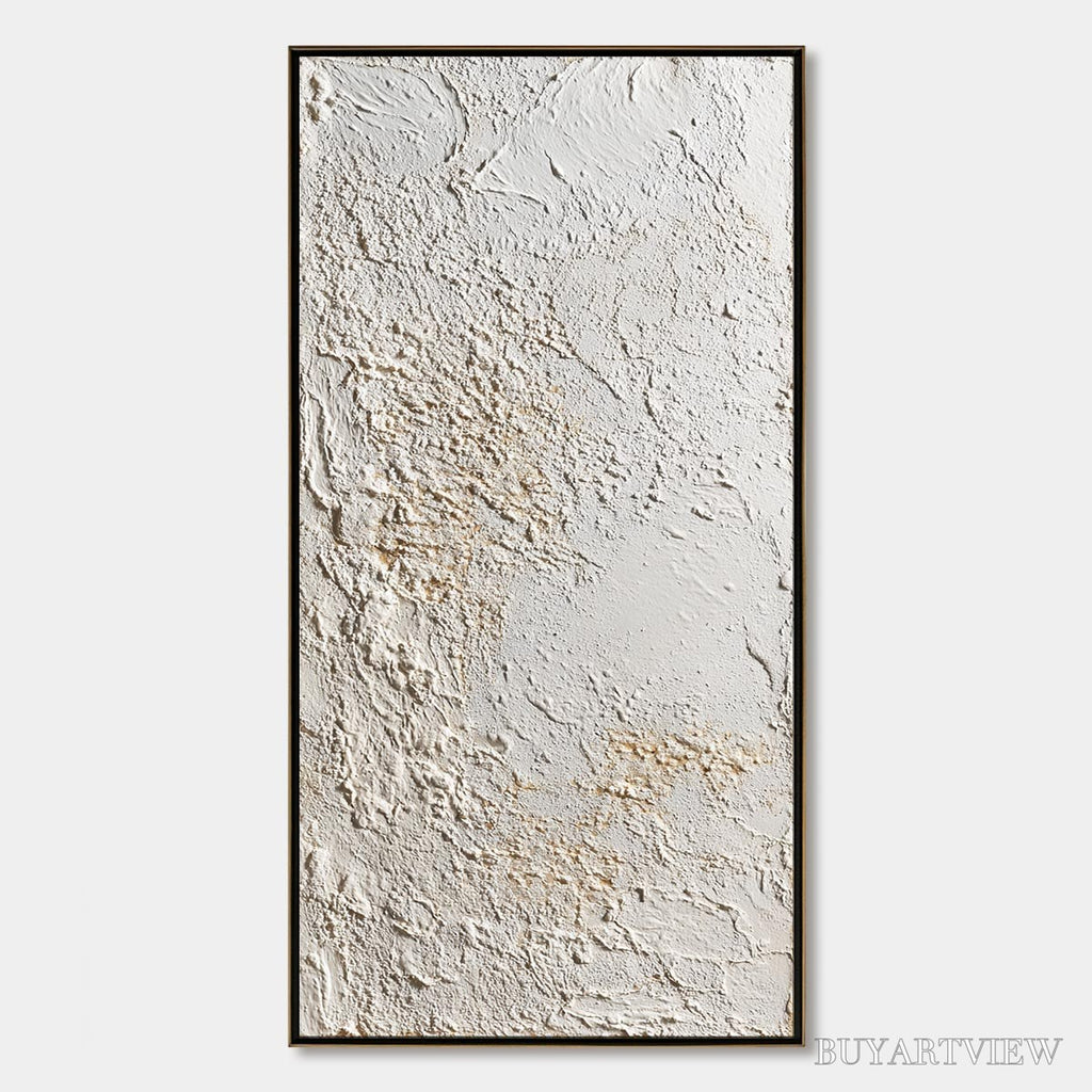 ARTOVITAS Terra Alba – Textured Wabi Sabi Minimalist Abstract Painting - image 1