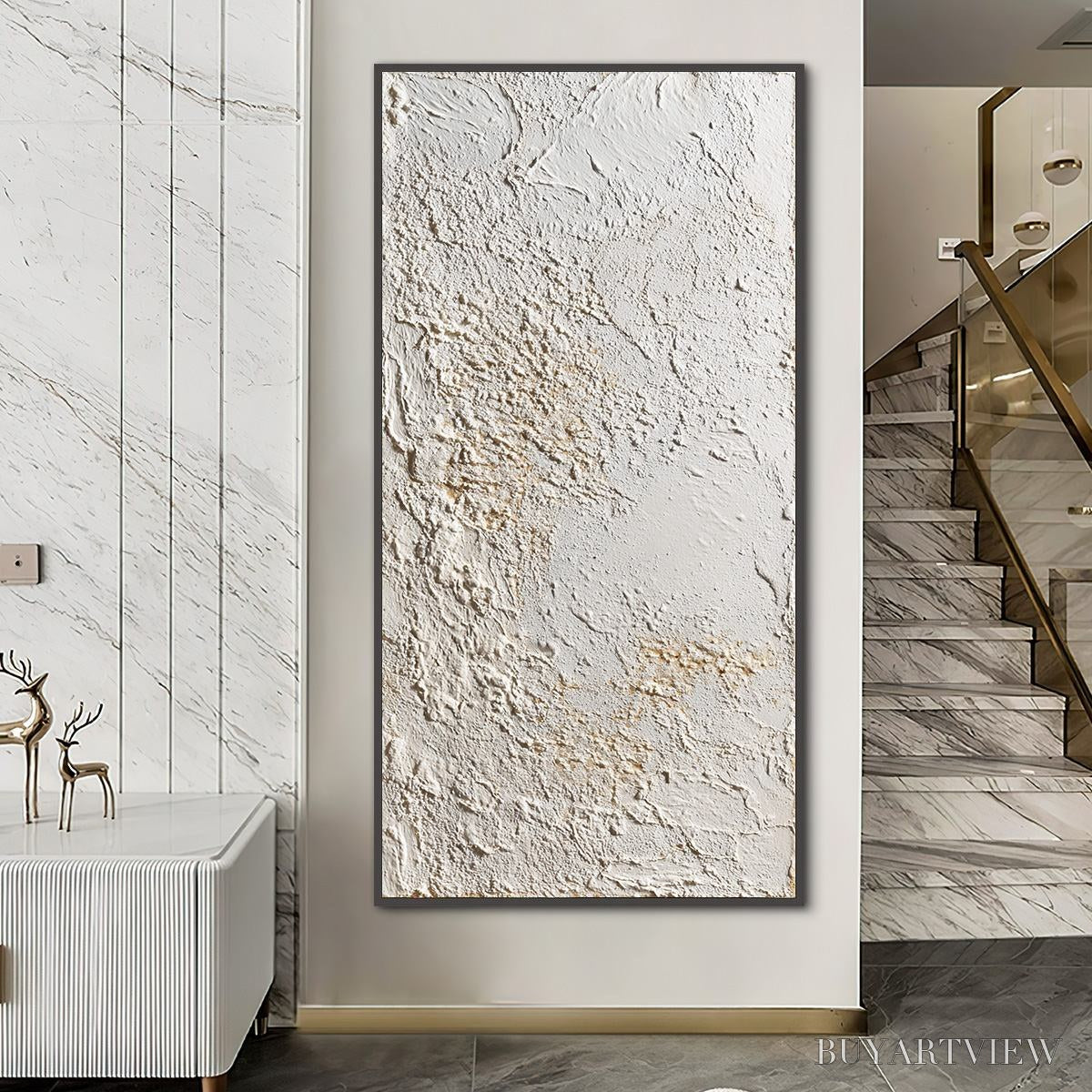 ARTOVITAS Terra Alba – Textured Wabi Sabi Minimalist Abstract Painting - image 2