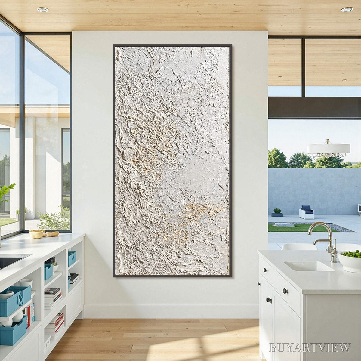 ARTOVITAS Terra Alba – Textured Wabi Sabi Minimalist Abstract Painting - image 4