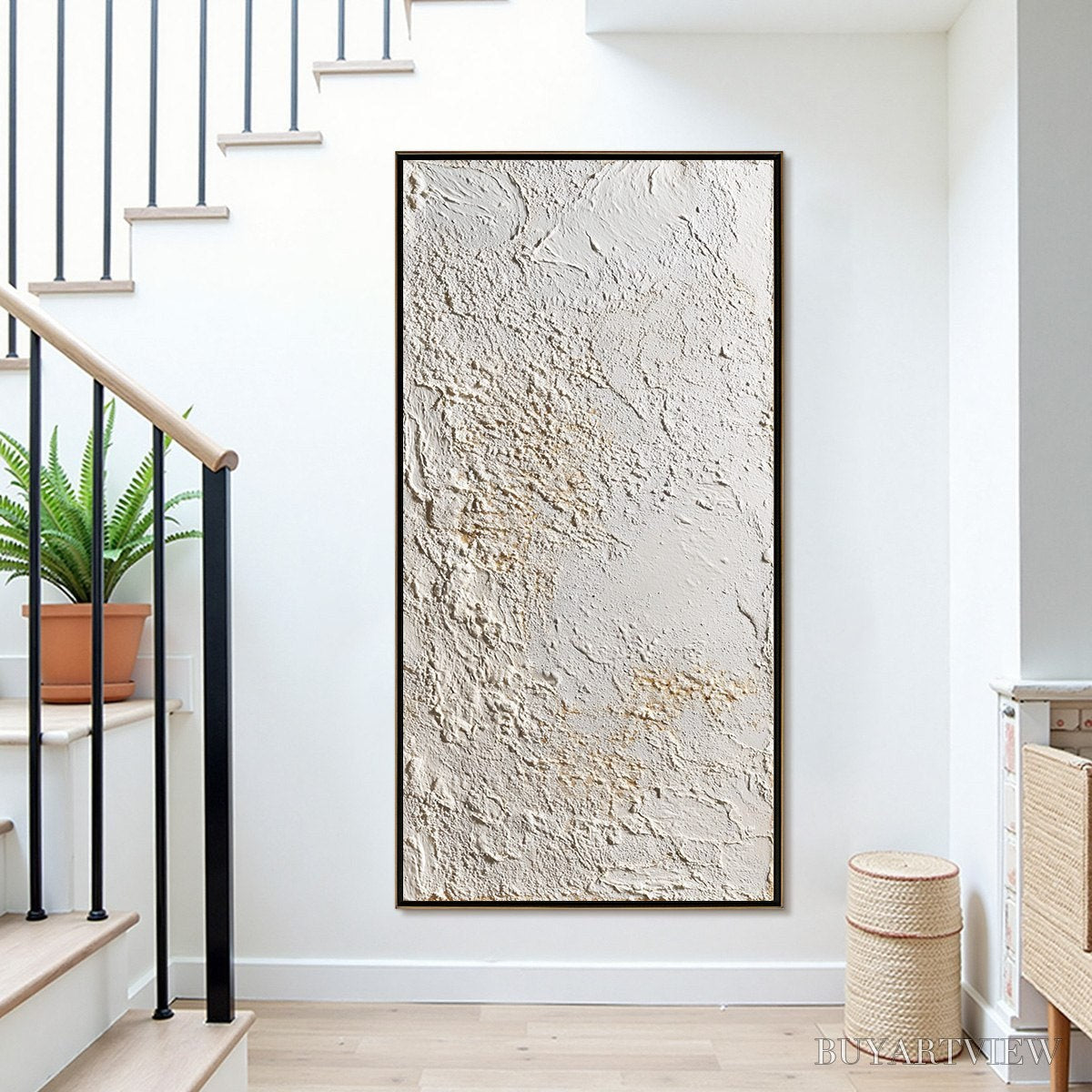 ARTOVITAS Terra Alba – Textured Wabi Sabi Minimalist Abstract Painting - image 6