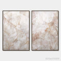 ARTOVITAS Whispering Plumes – Textured Wabi Sabi Feather Painting Diptych - image 1