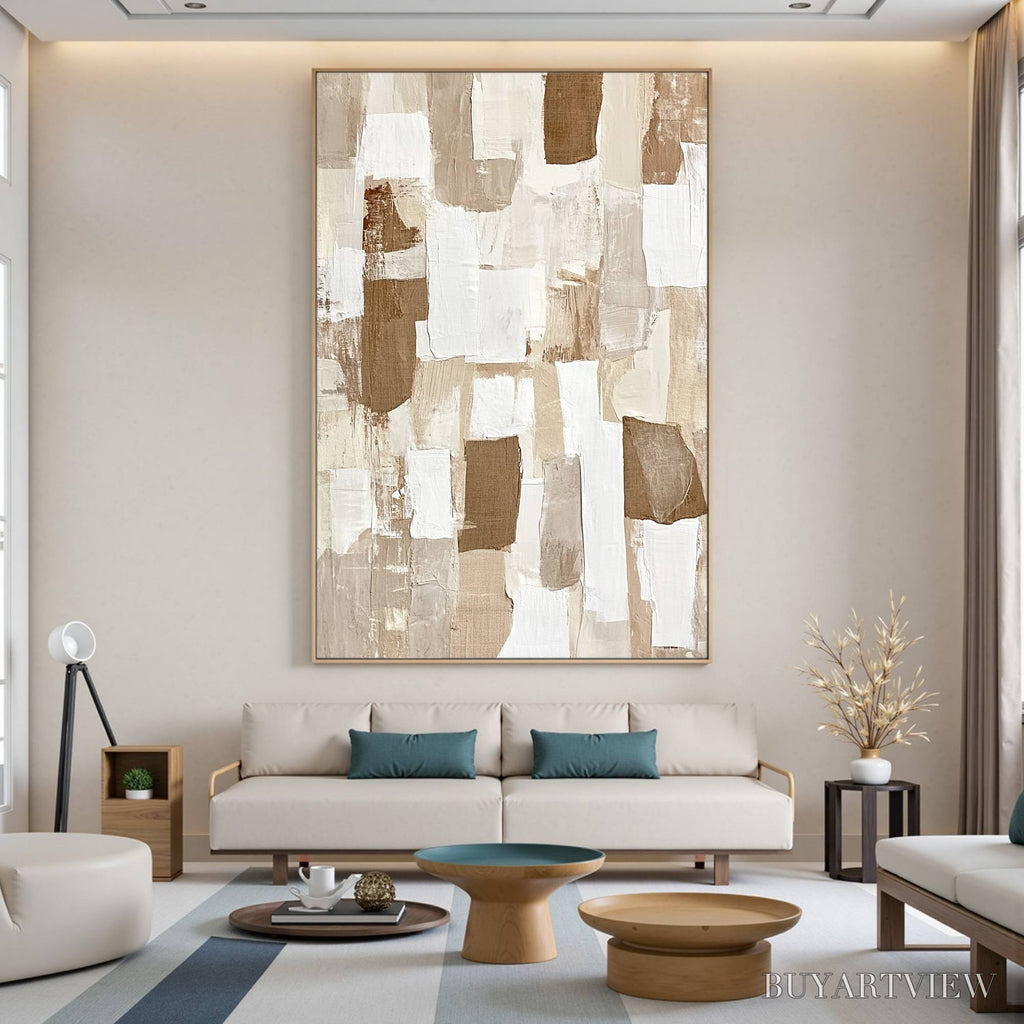 ARTOVITAS Earthen Layers – Textured Wabi Sabi Abstract Oil Painting - image 2