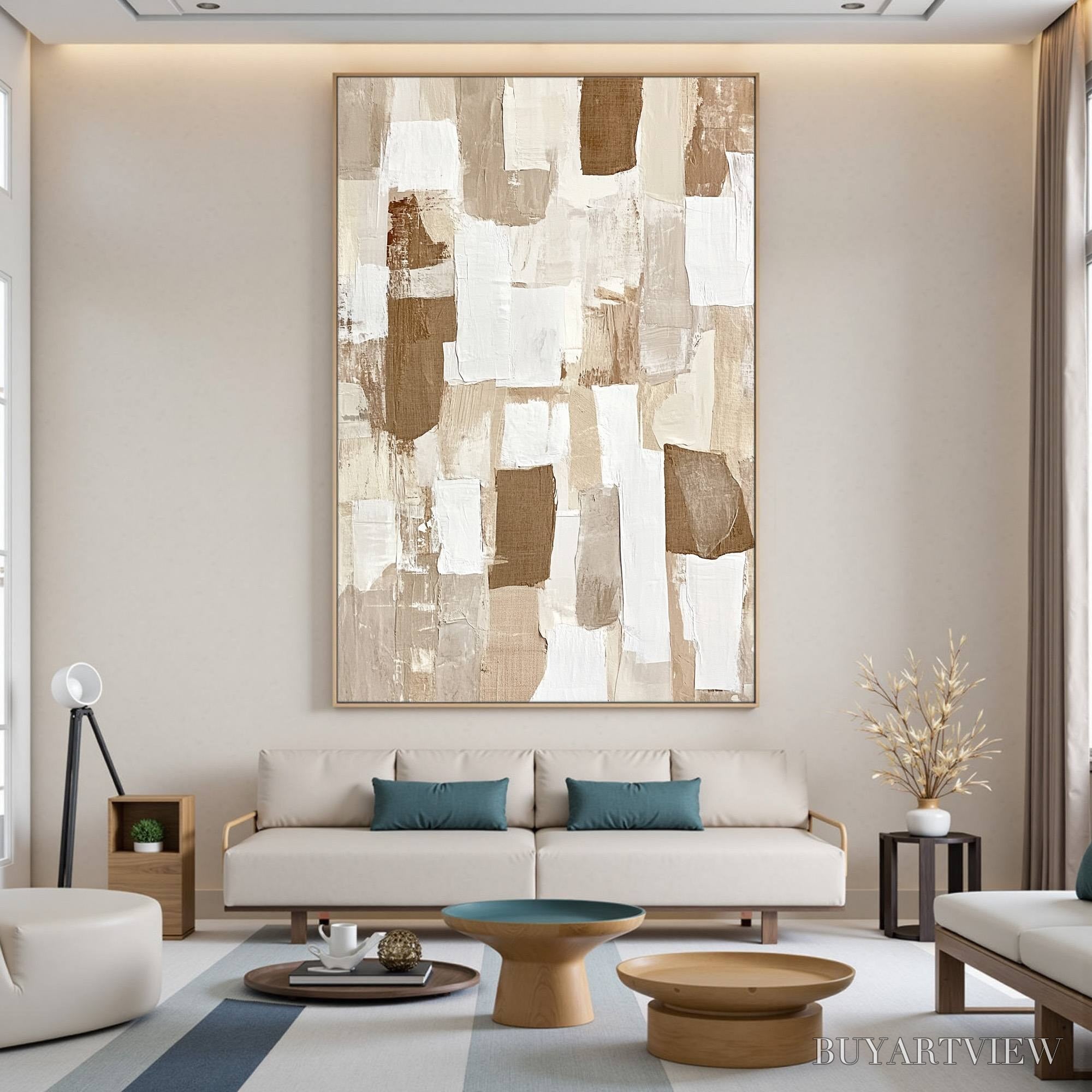 ARTOVITAS Earthen Layers – Textured Wabi Sabi Abstract Oil Painting - image 2