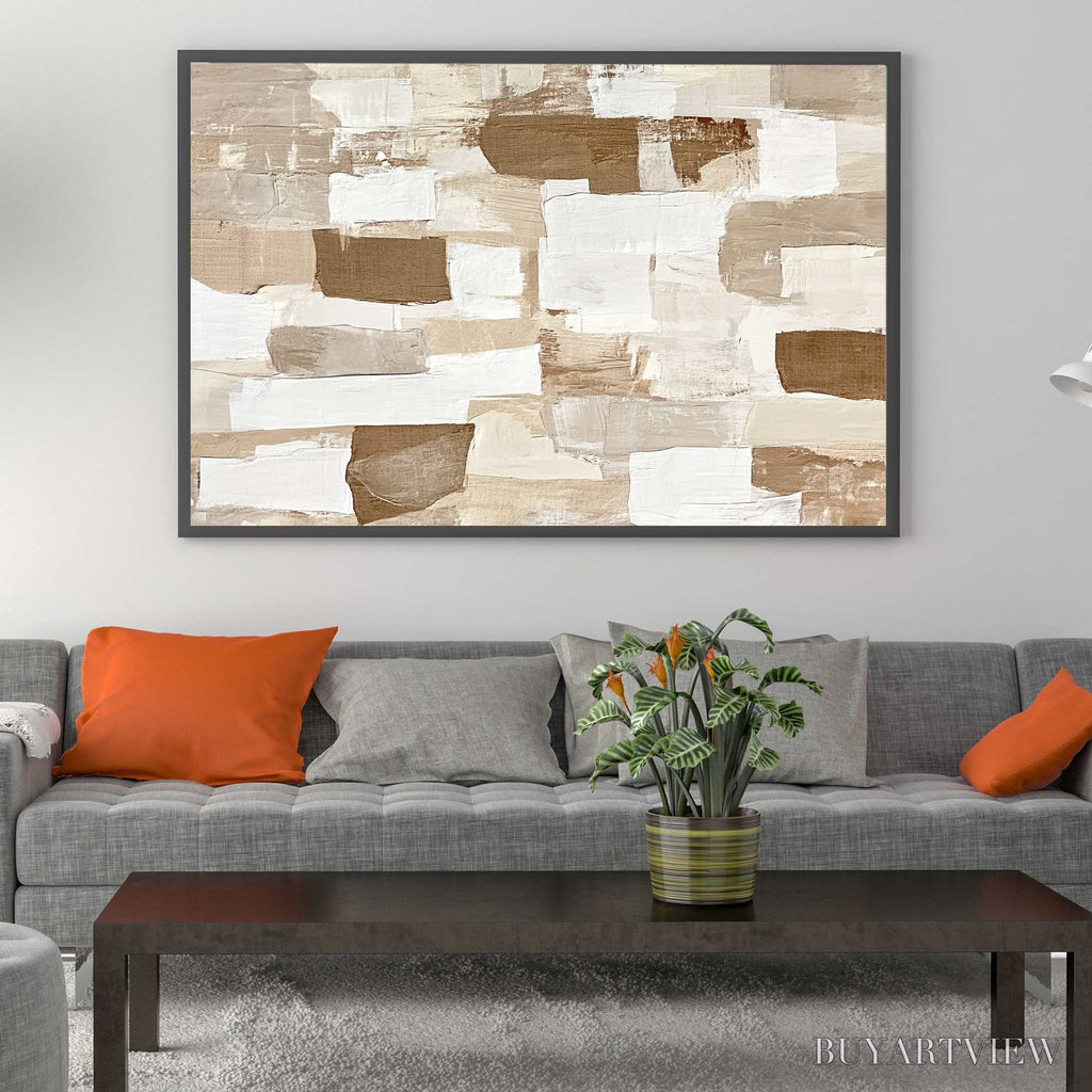 ARTOVITAS Earthen Layers – Textured Wabi Sabi Abstract Oil Painting - image 3