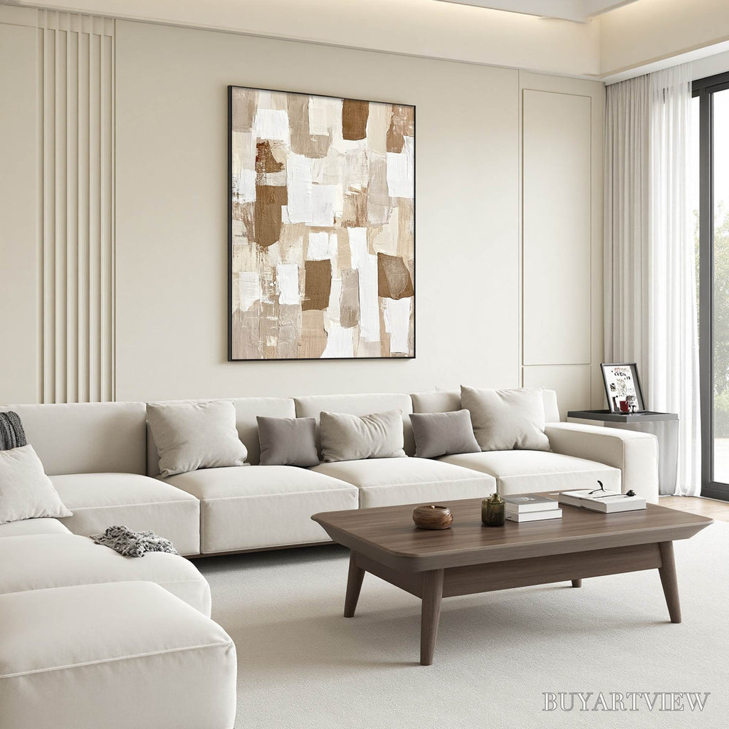 ARTOVITAS Earthen Layers – Textured Wabi Sabi Abstract Oil Painting - image 4