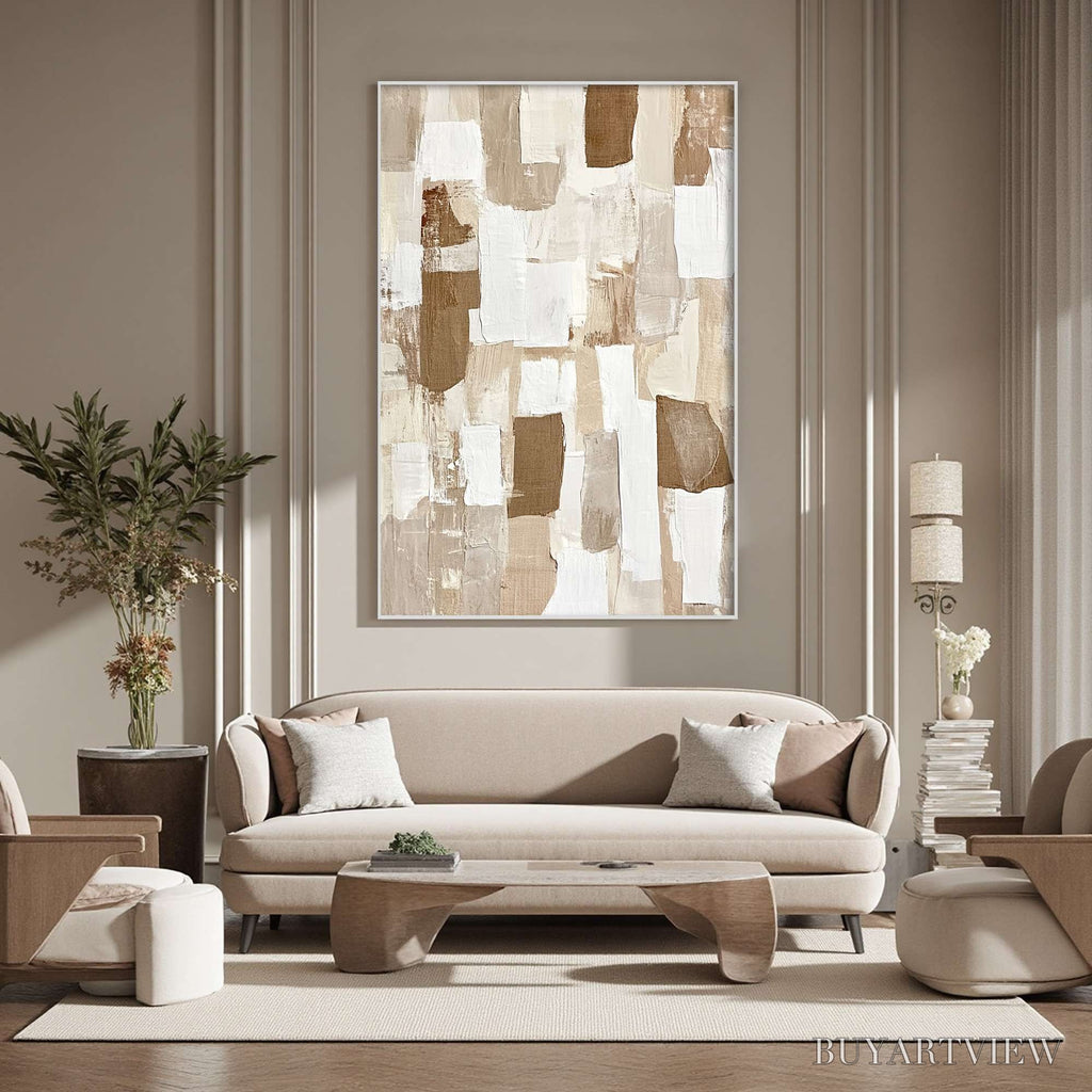 ARTOVITAS Earthen Layers – Textured Wabi Sabi Abstract Oil Painting - image 5