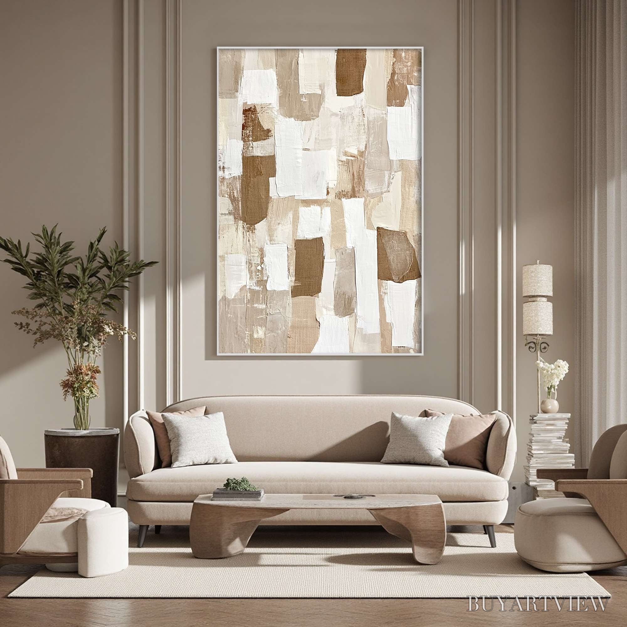 ARTOVITAS Earthen Layers – Textured Wabi Sabi Abstract Oil Painting - image 5