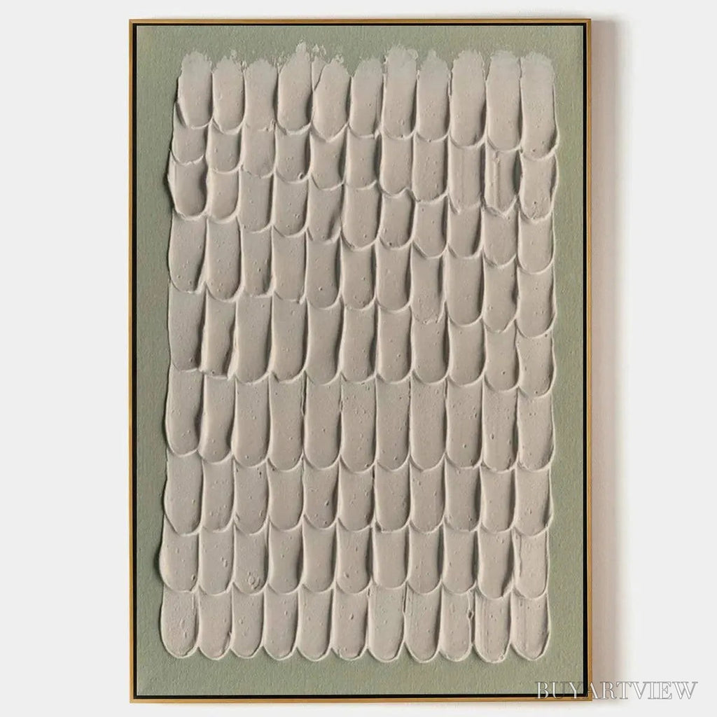 ARTOVITAS Textured Scales – Textured Abstract Painting in Neutral Tones - image 1