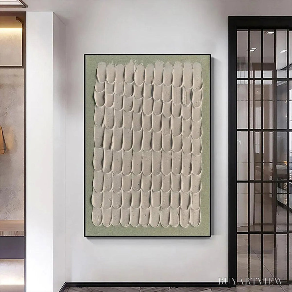ARTOVITAS Textured Scales – Textured Abstract Painting in Neutral Tones - image 2