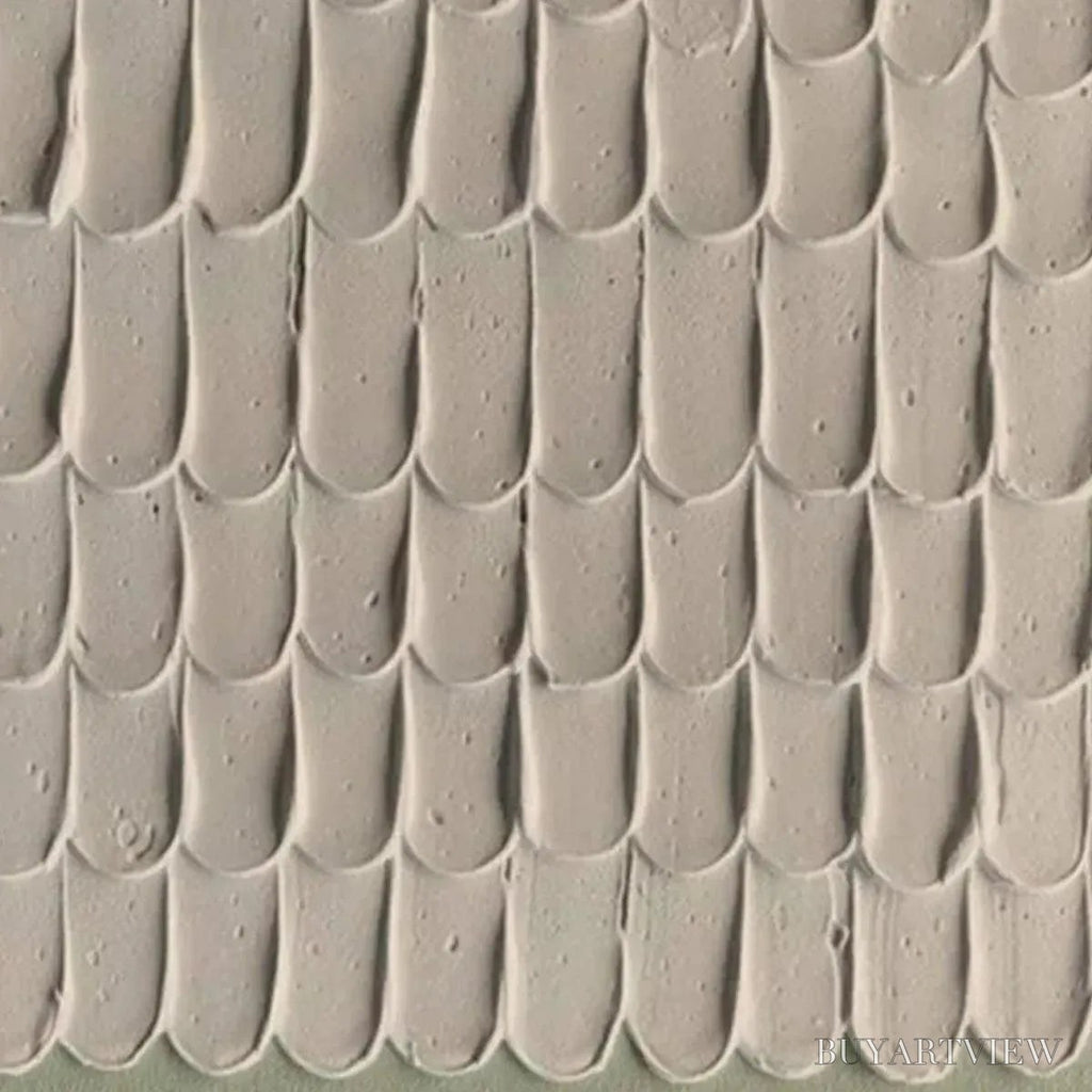 ARTOVITAS Textured Scales – Textured Abstract Painting in Neutral Tones - image 3