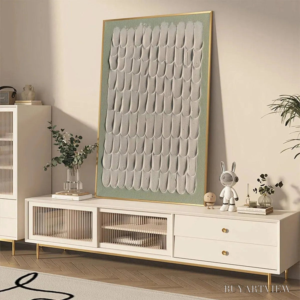 ARTOVITAS Textured Scales – Textured Abstract Painting in Neutral Tones - image 4