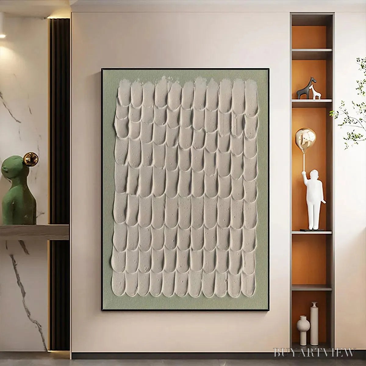 ARTOVITAS Textured Scales – Textured Abstract Painting in Neutral Tones - image 6