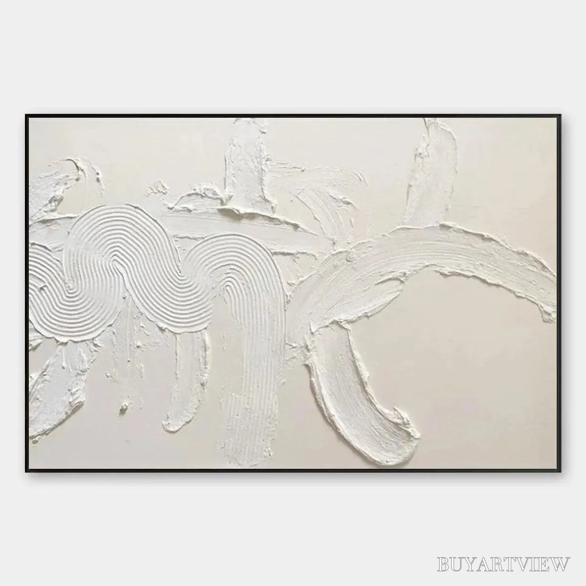 ARTOVITAS White Textured Abstract – Textured Abstract Painting in White - image 1