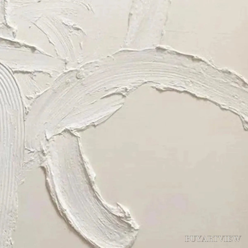 ARTOVITAS White Textured Abstract – Textured Abstract Painting in White - image 3
