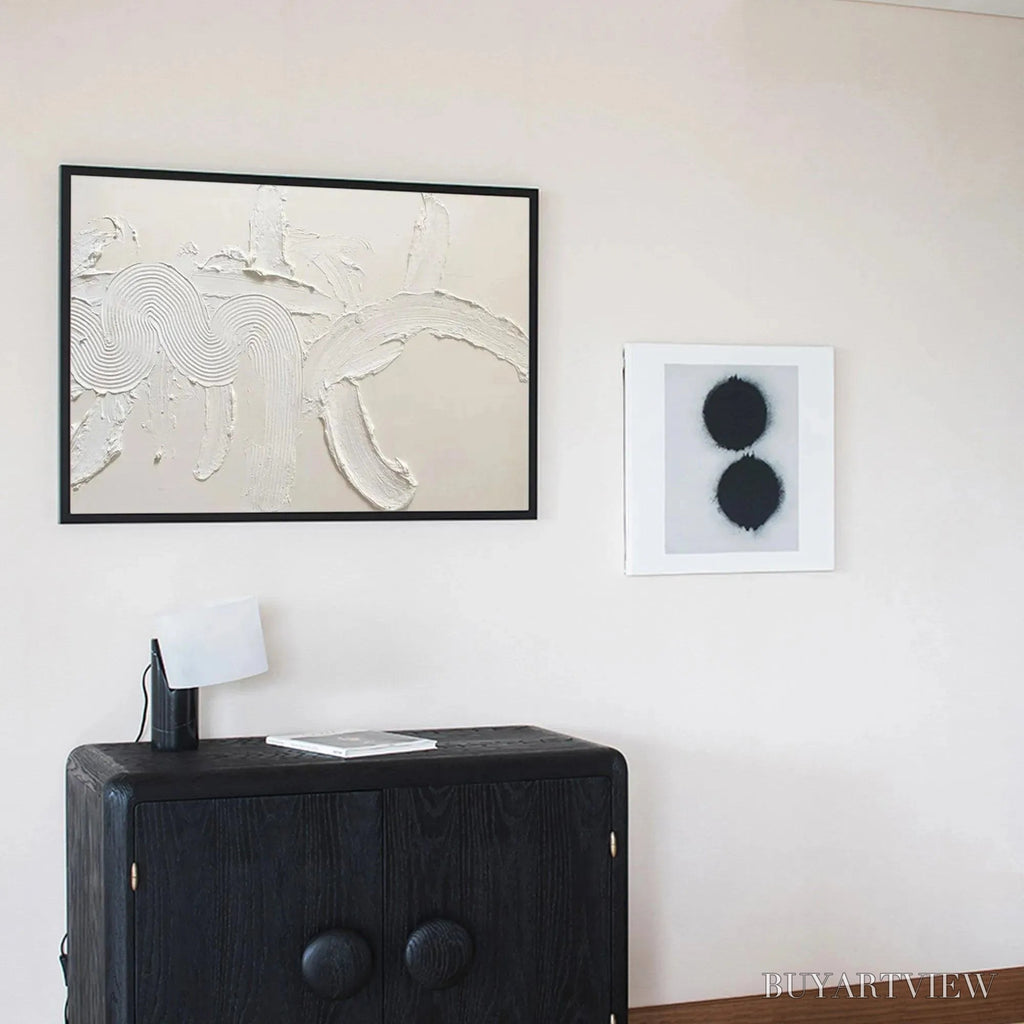ARTOVITAS White Textured Abstract – Textured Abstract Painting in White - image 6
