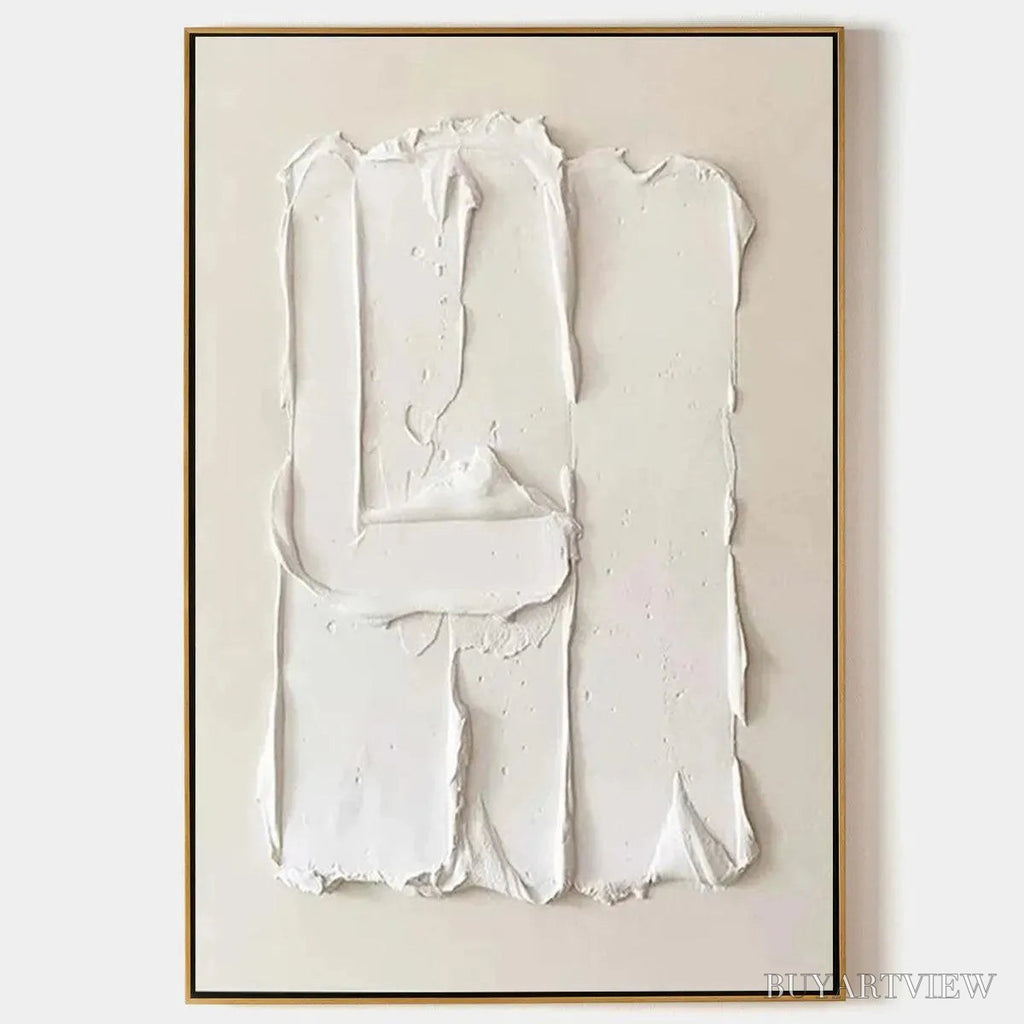 ARTOVITAS White Textured Relief – Textured Abstract Painting in White - image 1
