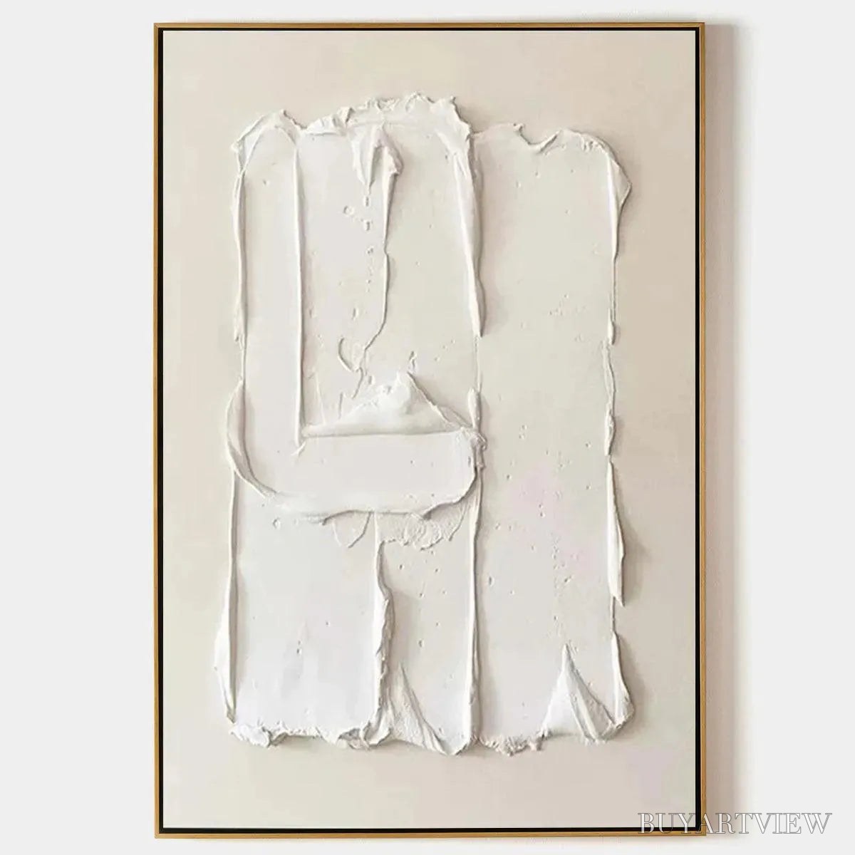 ARTOVITAS White Textured Relief – Textured Abstract Painting in White - image 1