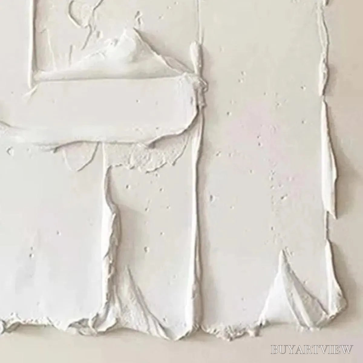 ARTOVITAS White Textured Relief – Textured Abstract Painting in White - image 3