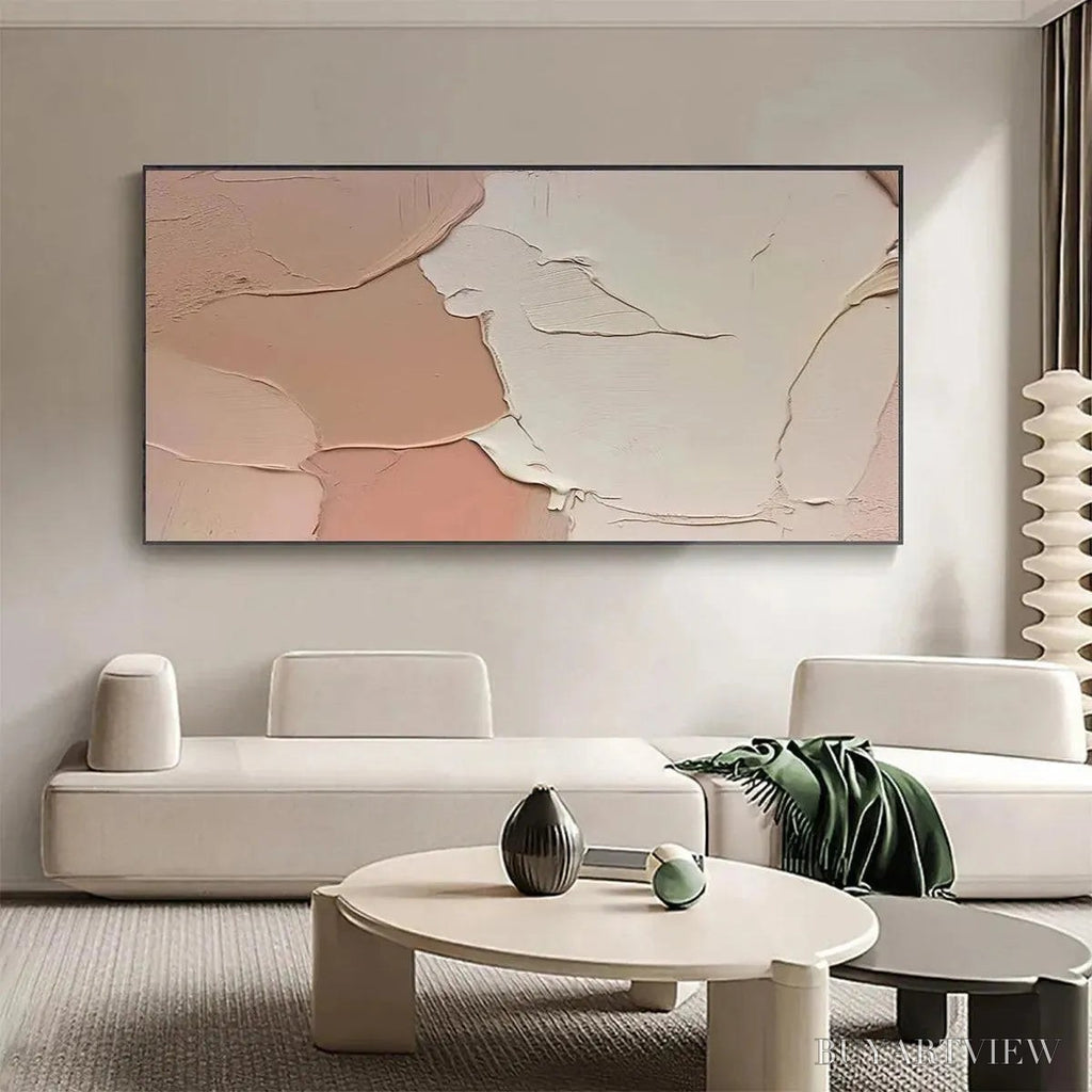 ARTOVITAS Nude Abstract – Textured Abstract Painting in Neutral Tones - image 2
