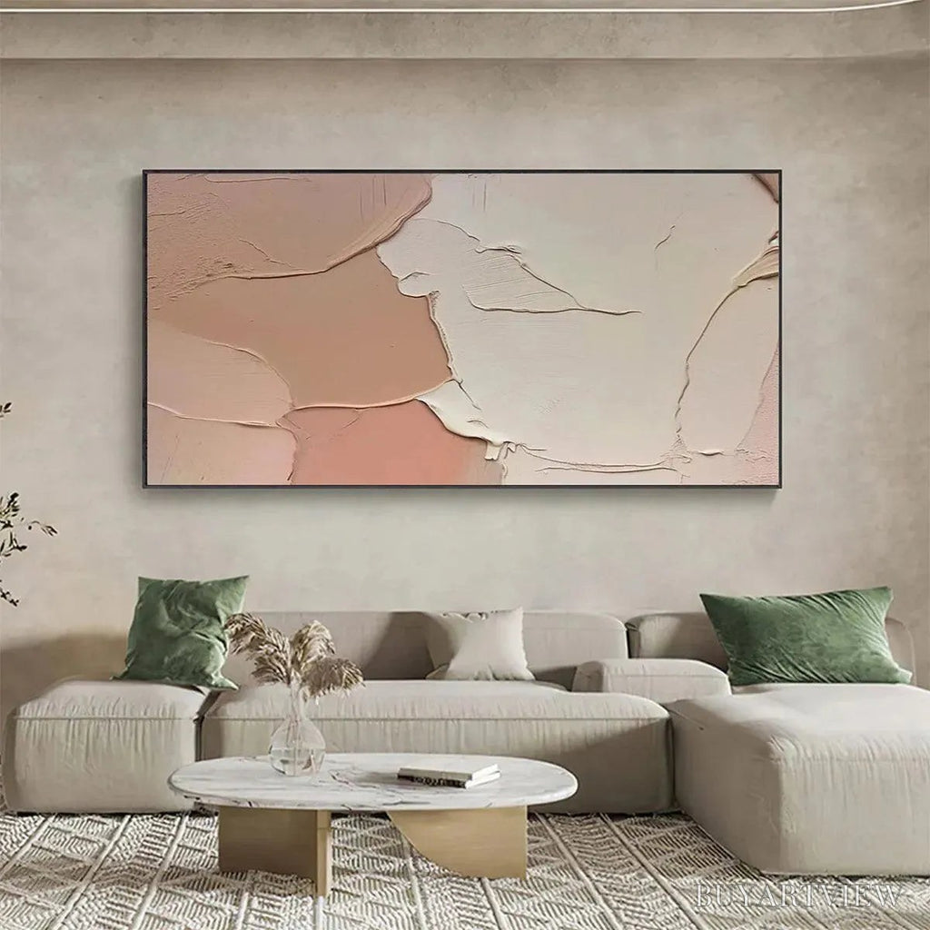 ARTOVITAS Nude Abstract – Textured Abstract Painting in Neutral Tones - image 4