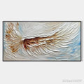 ARTOVITAS Angel Wings – Textured White and Gold Angel Wing Painting - image 1