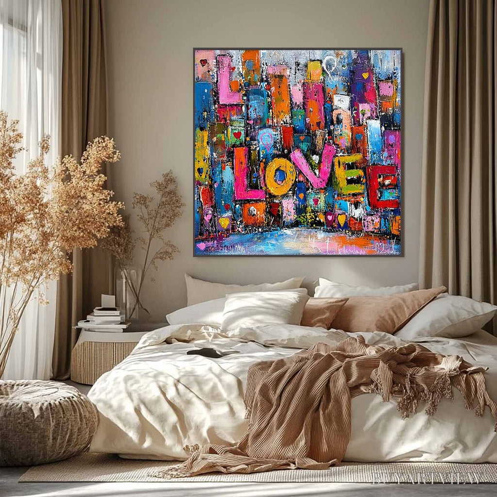 ARTOVITAS Love Explosion – Colorful Abstract Graffiti Style Textured Painting - image 2