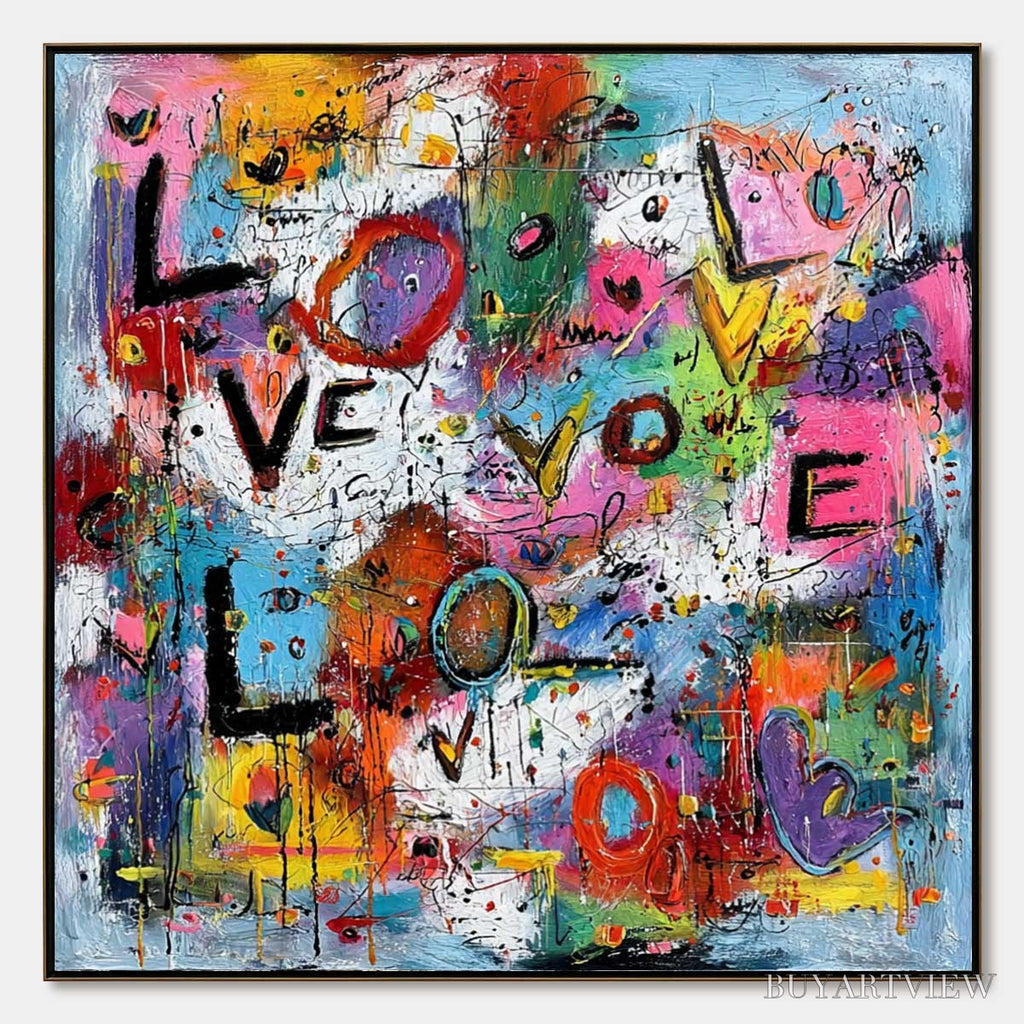 ARTOVITAS Love Explosion – Colorful Abstract Graffiti Style Love Painting - image 1