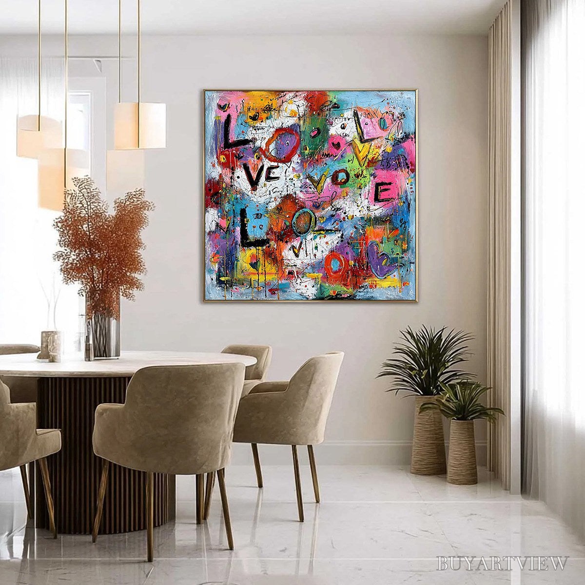 ARTOVITAS Love Explosion – Colorful Abstract Graffiti Style Love Painting - image 4