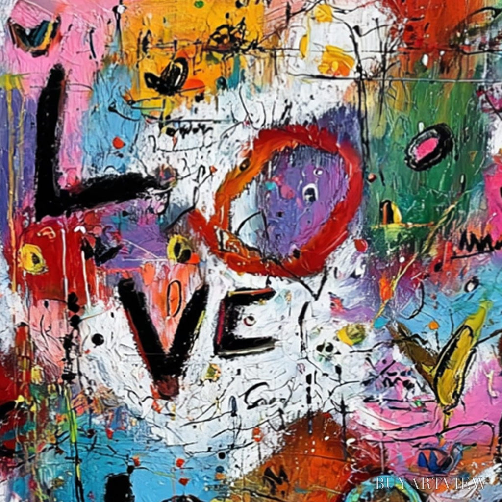 ARTOVITAS Love Explosion – Colorful Abstract Graffiti Style Love Painting - image 5