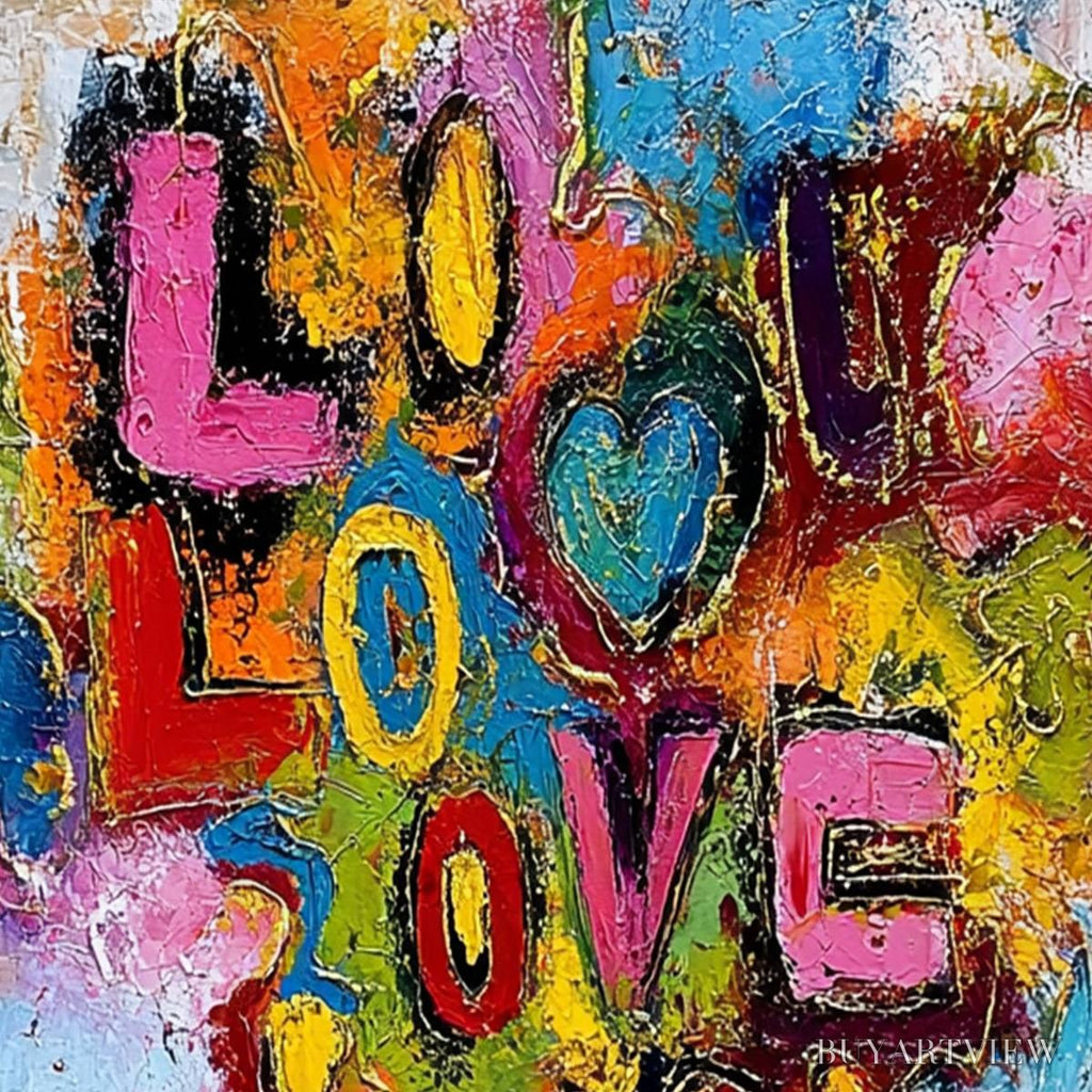 ARTOVITAS Love Cascade – Colorful Textured Abstract Love Graffiti - image 3