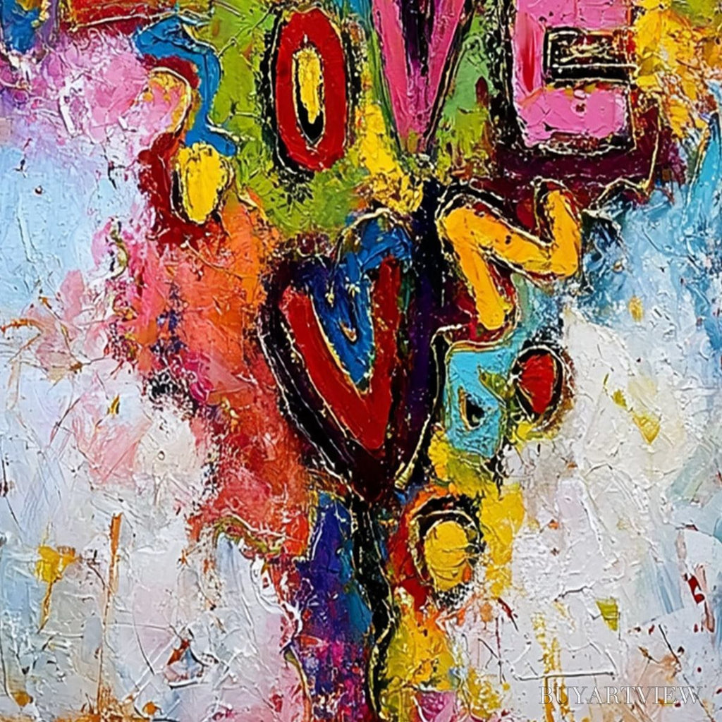 ARTOVITAS Love Cascade – Colorful Textured Abstract Love Graffiti - image 5