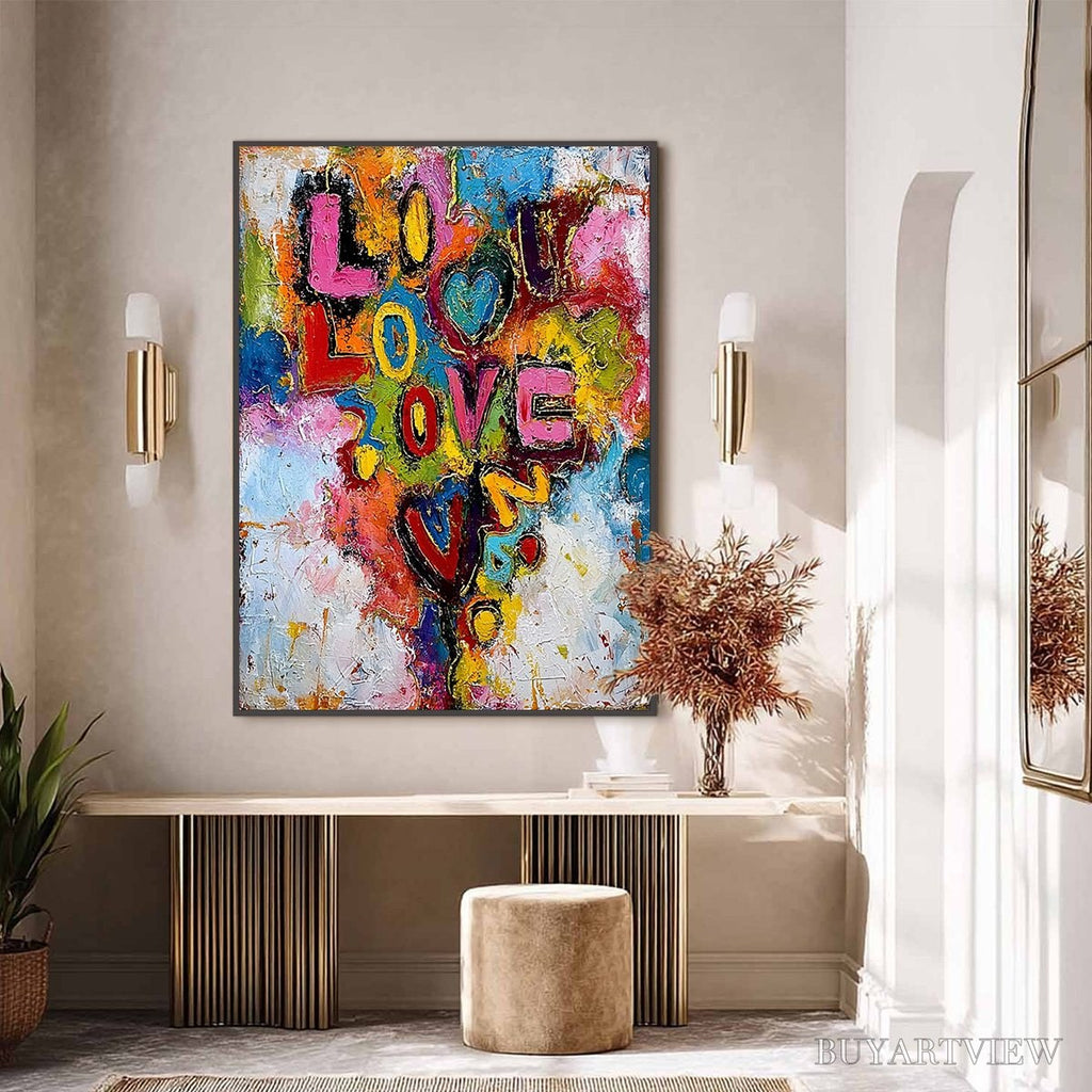 ARTOVITAS Love Cascade – Colorful Textured Abstract Love Graffiti - image 6