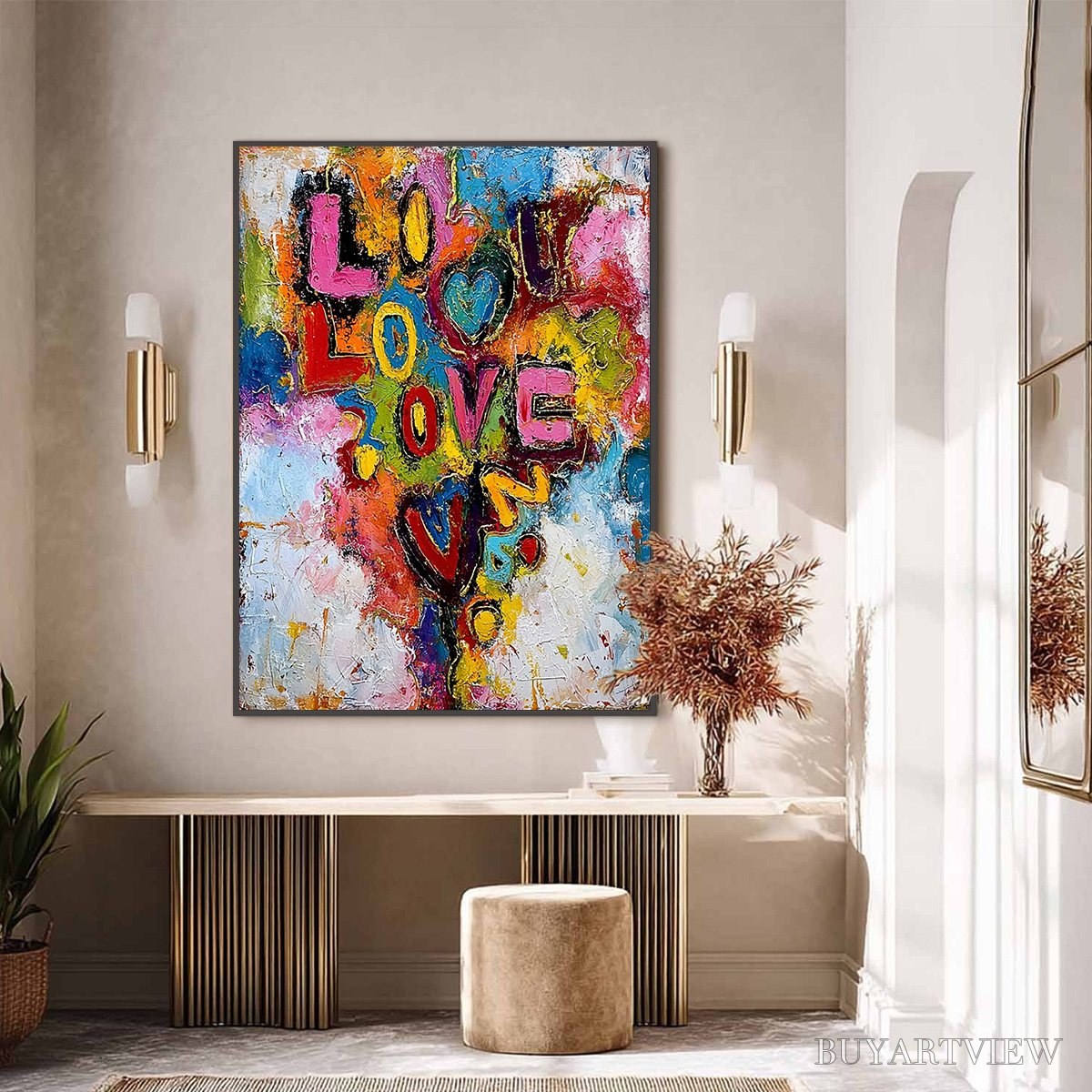 ARTOVITAS Love Cascade – Colorful Textured Abstract Love Graffiti - image 6