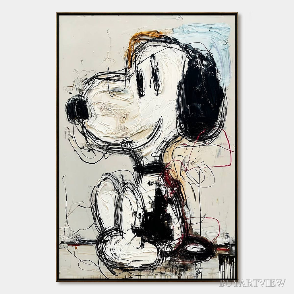 ARTOVITAS Joyful Nostalgia – Textured Pop Art Painting of a Nostalgic Icon - image 1