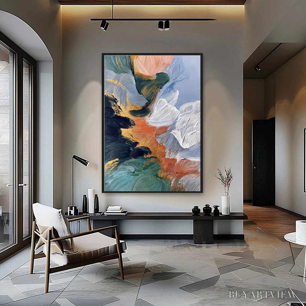 ARTOVITAS Ascension – Textured Impasto Abstract Painting with Gold Accents - image 2