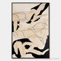 ARTOVITAS Choreography | Black and Beige Abstract Oil Painting for Wall - image 1