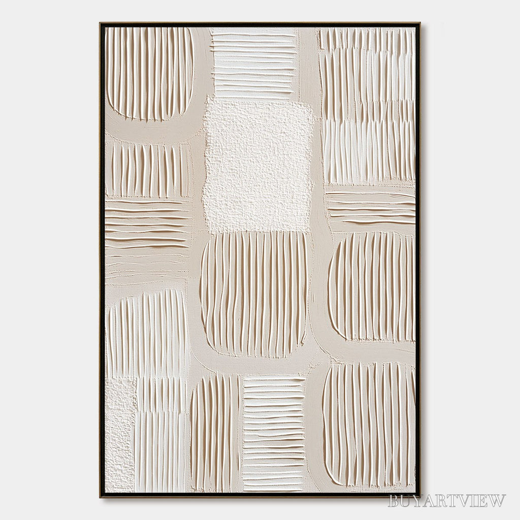 ARTOVITAS Silent Rhythms – Textured Wabi Sabi Abstract Painting - image 1