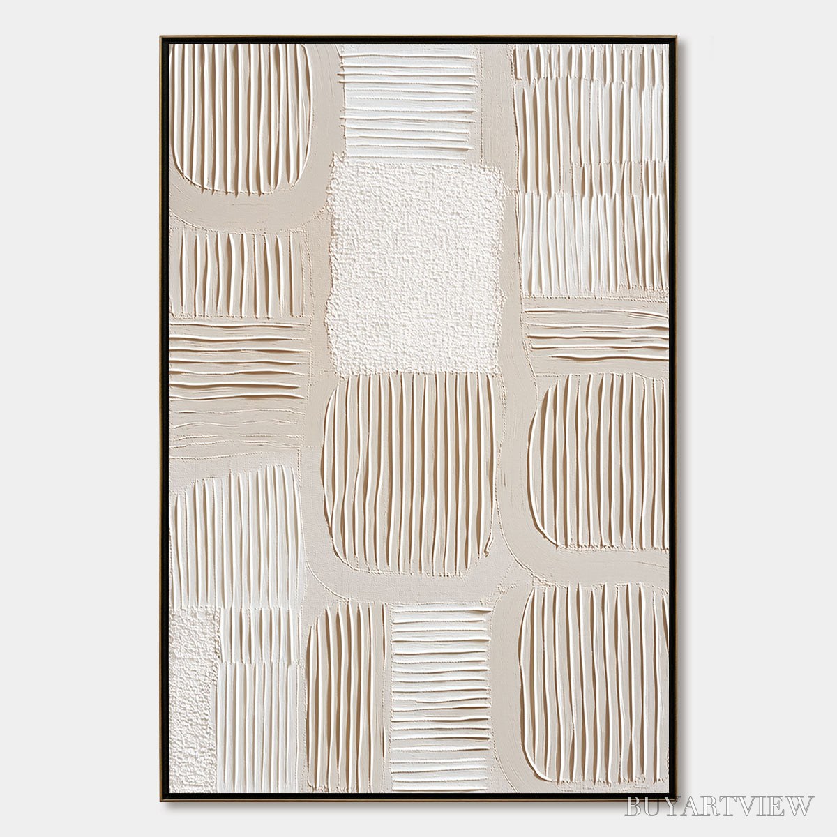 ARTOVITAS Silent Rhythms – Textured Wabi Sabi Abstract Painting - image 1