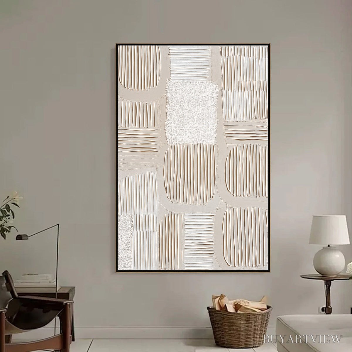 ARTOVITAS Silent Rhythms – Textured Wabi Sabi Abstract Painting - image 6