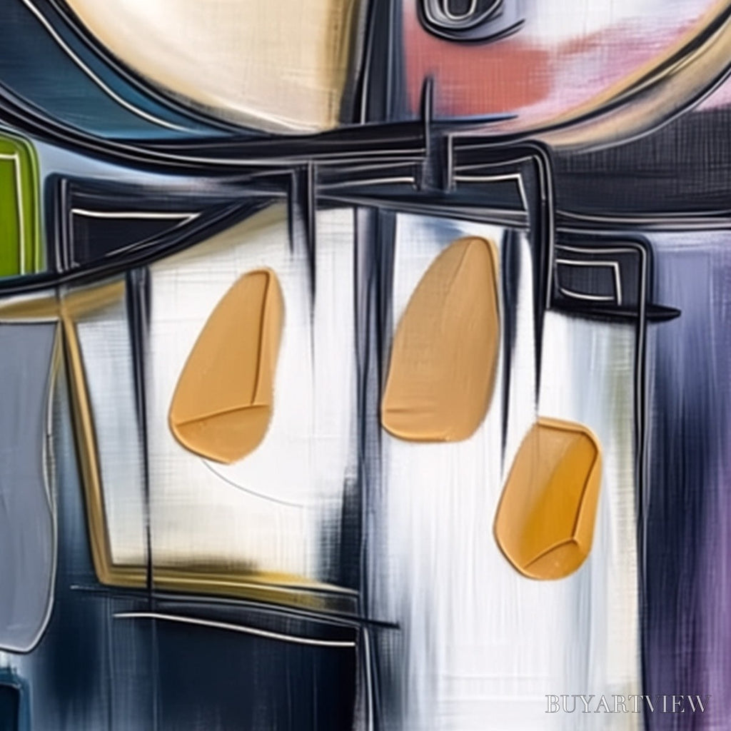 ARTOVITAS Syncopation – Modern Abstract Square Painting with Textured Accents - image 3