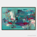 ARTOVITAS Aquatic Reverie – Vibrant Abstract Water Lily Pond Painting - image 1